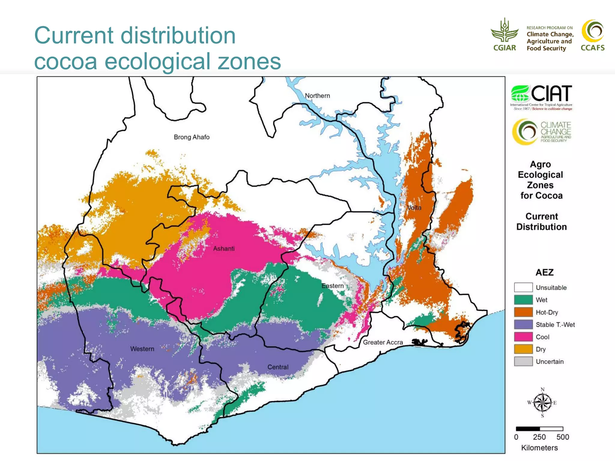 Current distribution
cocoa ecological zones
 