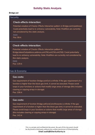 Solidity Static Analysis
Bridge.sol
 