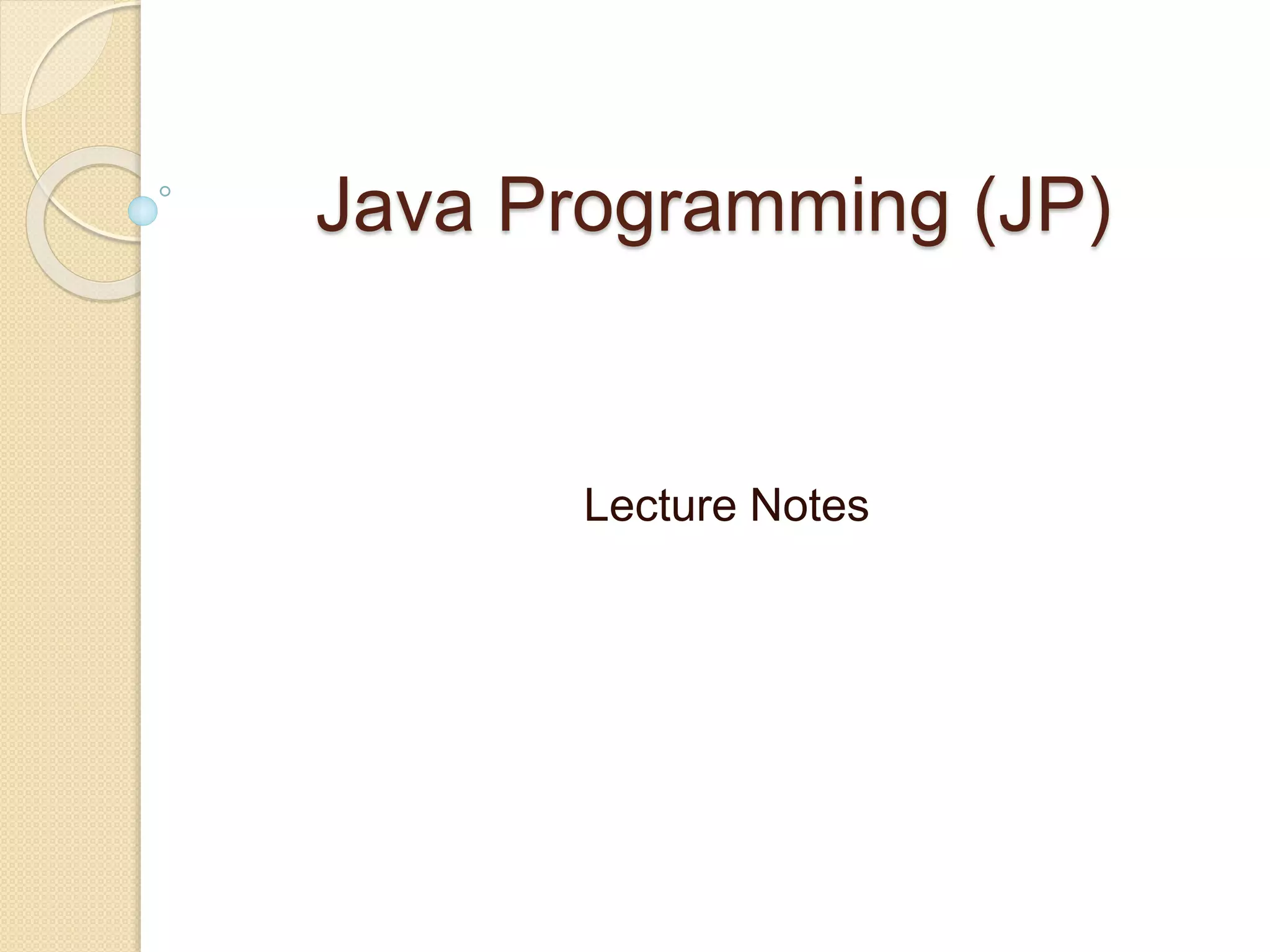 Java Notes by C. Sreedhar, GPREC | PPTX