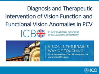 Diagnosis and Therapeutic 
Intervention of Vision Function and 
Functional Vision Anomalies in PCV 
 