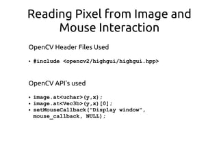 OpenCV Workshop | PDF