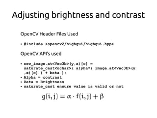 OpenCV Workshop | PDF