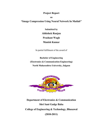 Main page and contents of Image compression by Manish Myst