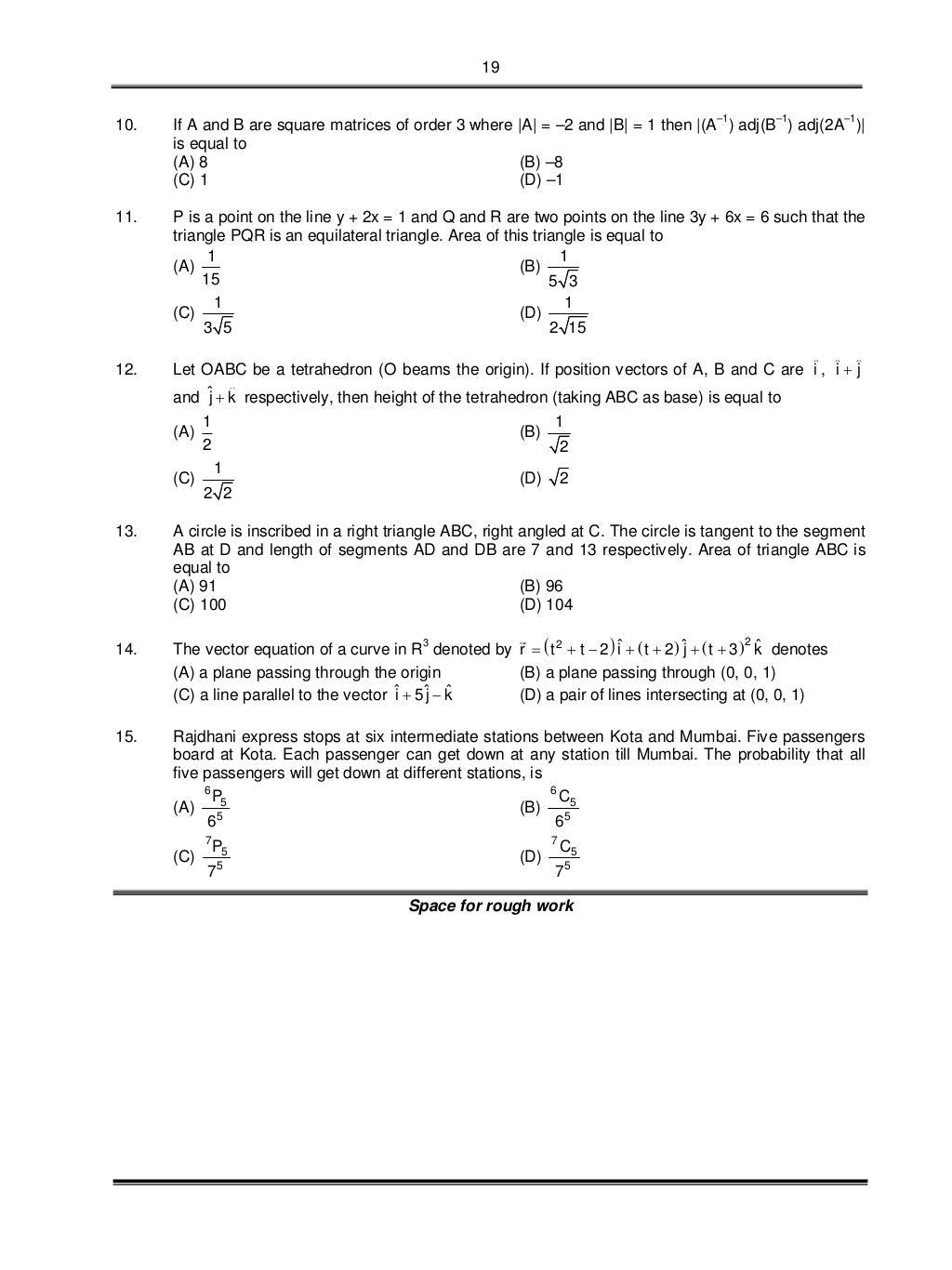 IIT JEE Main 2016 Sample Paper 3