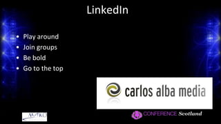 Top Tip #1: Blog About itSet up a blog / website (e.g. Wordpress)Enable online bookingsEnsure integrated / signposted through other channelsAdd blog posts before, during and after eventLive blogging can create the buzz 