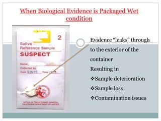 collection and packing of biological and firearm evidences | PPTX
