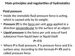 Main principles and regularities of hydrostatics and hydrodynamics.pptx