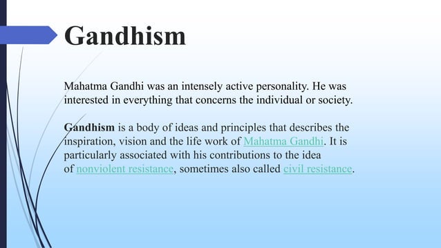 Main principles of gandhiji (gandhism) | PPT