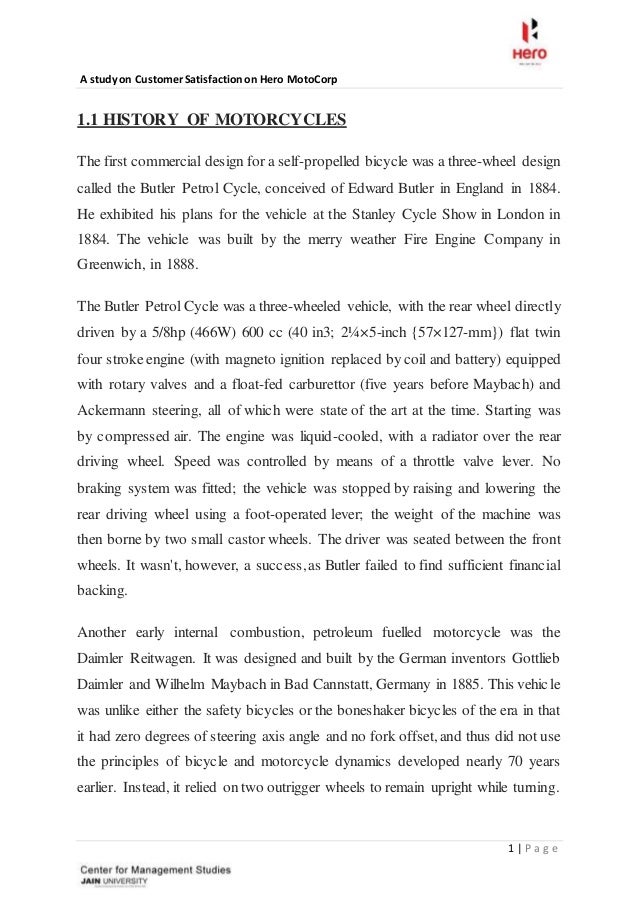 Hero Motors customer satisfsction