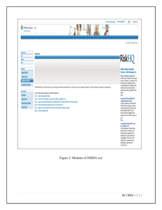 33 | BSSE 0 3 2 2
Every March reporting institutions are required to submit their LARs to the Federal Financial
Institutions Examination Council (FFIEC), an interagency body empowered to administer
HMDA [16]. Reporting institutions are also required to disclose their individual LARs to the
public upon request.
5.5 Why HMDA wiz?
Manual HMDA compliance just can't keep up with today's increased reporting requirements.
More data means more effort, more chance for error and more public scrutiny of lending
performance. Ensuring compliance and cutting costs are critical to protect institution's bottom
line.
HMDA wiz software includes everything that are needed to import, collect and edit data, create
data submission details and summaries and submit reports. The solution is easy to use, quick to
implement and always accurate. Since not all institutions have the same compliance needs,
HMDA Wiz products can be customized easily.
5.6 Features
Accurately prepare and submit data: It includes geocoding, editing, assessment area
description and all necessary tools to comply with HMDA reporting requirements.
 Create custom reports: It helps to communicate lending activity. The solution has pre-
programmed reports that can help to analyze, monitor and audit performance. The
optional Executive Dashboard offers to design and execute custom reports.
 Real-time auditing: Browser-based data entry and editing allows real-time auditing of
all HMDA data.
 