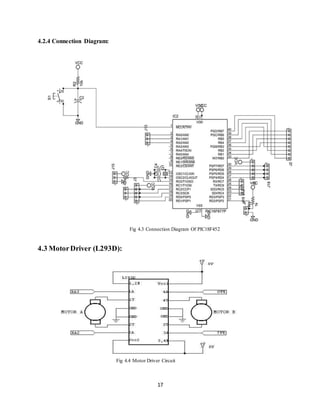 17
4.2.4 Connection Diagram:
Fig 4.3 Connection Diagram Of PIC18F452
4.3 MotorDriver (L293D):
Fig 4.4 Motor Driver Circuit
 