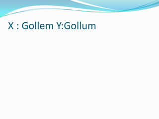 X : Gollem Y:Gollum
 