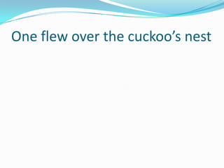 One flew over the cuckoo’s nest
 