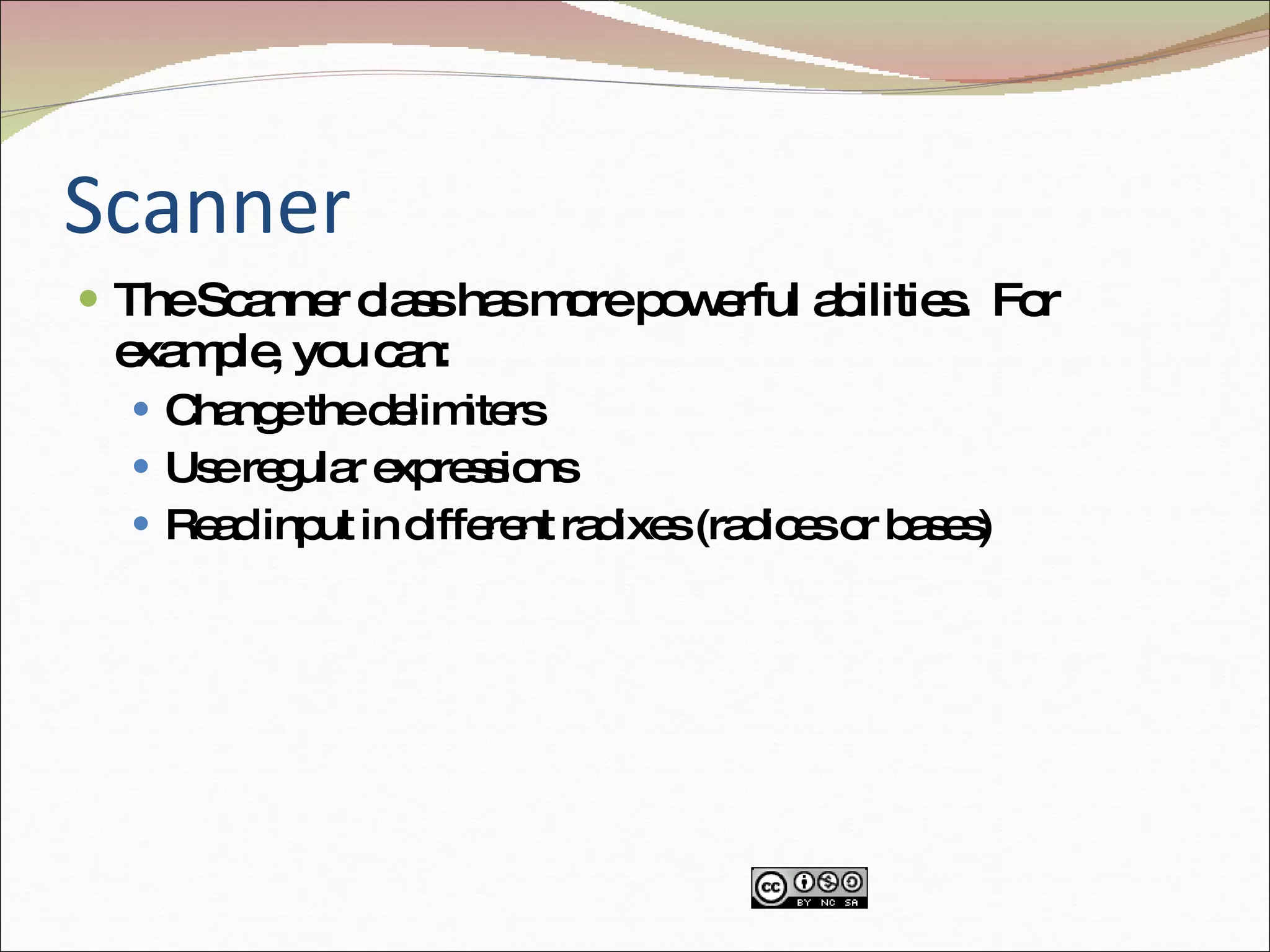 ppt on scanner class | PPT | Programming Languages | Computing