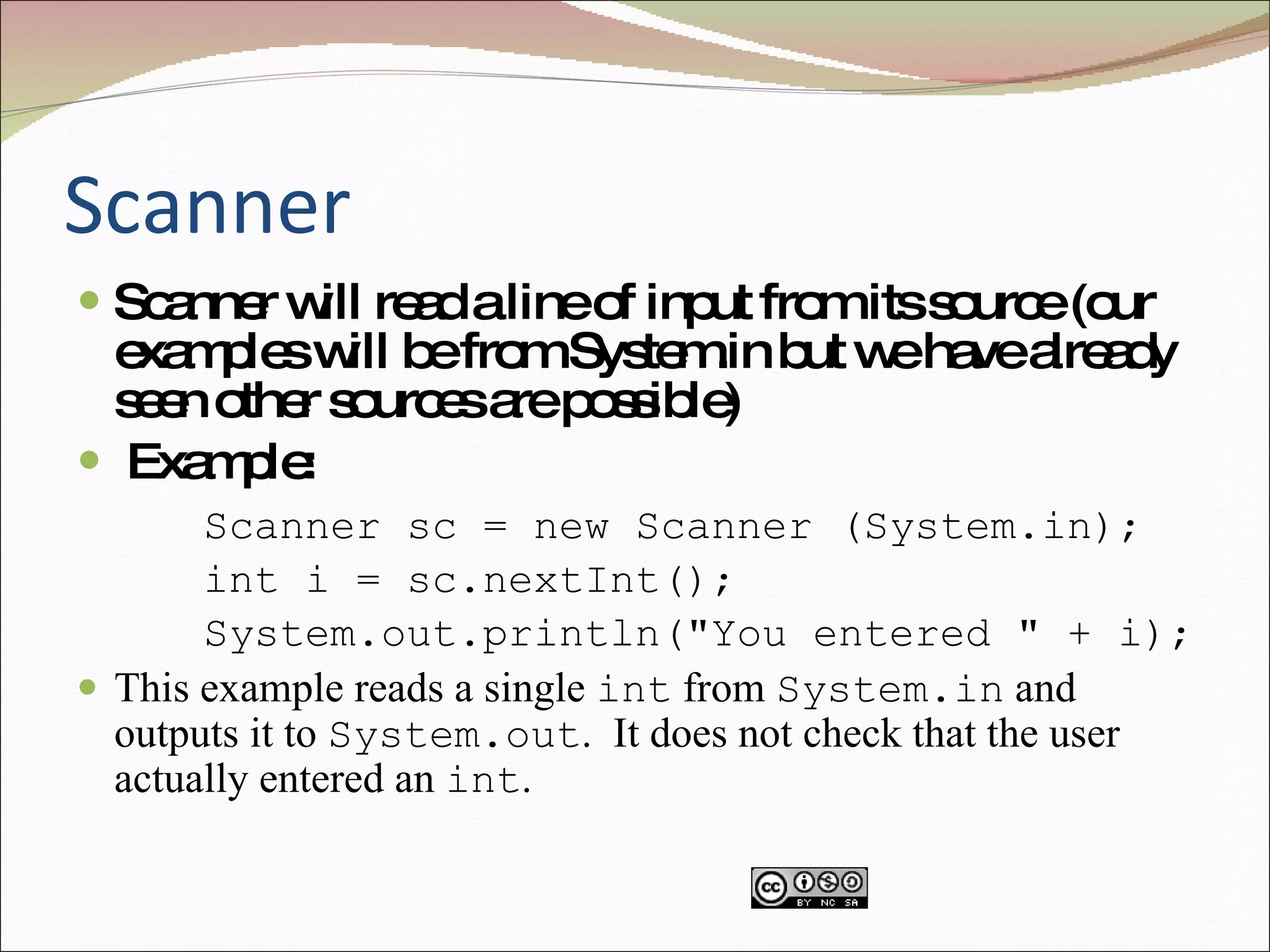 ppt on scanner class | PPT | Programming Languages | Computing