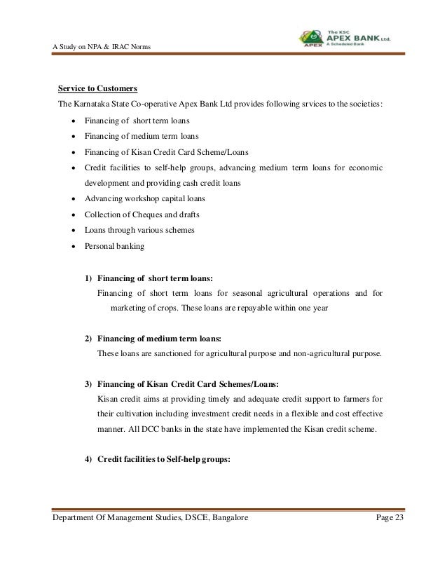 Project On Non Performing Asset And Income Recognition Asset Classi Project On Non Performing Asset And Income Recognition Asset Classi