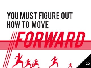 YOU MUST FIGURE OUT
HOW TO MOVE

  FORWARD
                      20
 