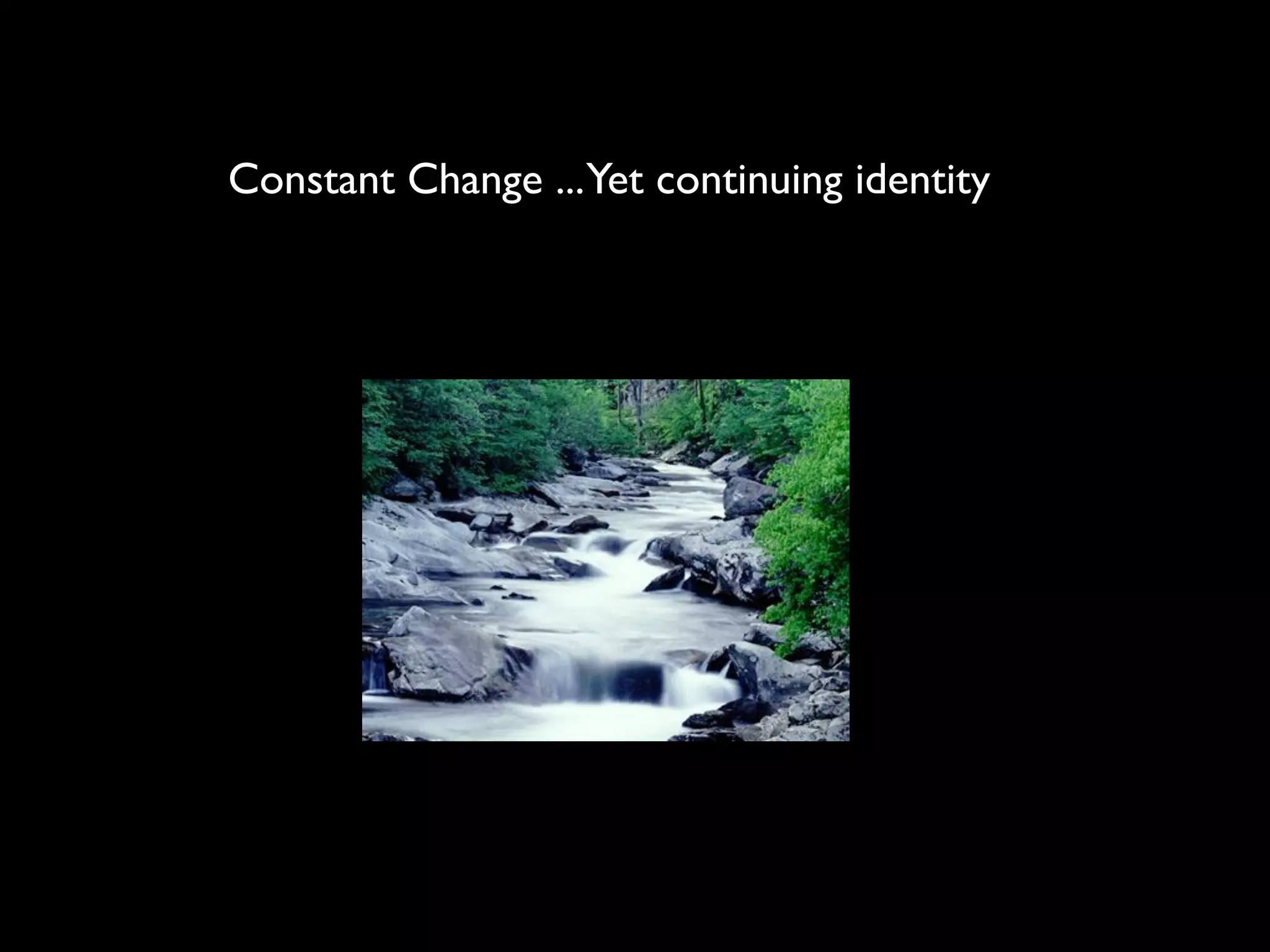 Constant Change ...Yet continuing identity
 