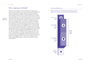 The Red Papers:                                                                                                                                                   Mainstream Green




               What is happening in the Middle?                                               The massive Middle Green

               Between the two extremes, you have a group that sees themselves as             Segments created based on survey respondents’ perception of how green they are,
               somewhere in the Middle in terms of how green they classify their lifestyle.   taking into account variables such as stated behavior and attitudinal questions.
               This is the mainstream consumer. A deeper look reveals two diﬀerent
               mindsets within this green Middle: the Upper Middle Greens who see
               the sustainability movement as more important than their Lower Middle
               Green counterparts, just to their left on the continuum. In some ways they
                                                                                               Super Greens
 The massive   are followers of the green movement, doing what they can but not leading
Middle Green   the way for others. The importance they place on the green movement                     16%
               stems from a stronger belief in the existence of the problems facing the
               planet. Upper Middle Greens recognize that the planet is on the brink
               of a water and oil crisis and that the increase in freak weather incidences
               is caused by human behavior. Lower Middle Greens, on the other hand,           Upper Middle
               see these problems as hype. Upper Middle Greens are much more likely                 Greens
               to act upon these beliefs. They purchase eco-friendly health and cleaning
                                                                                                        33%
               supplies, reduce their meat consumption and avoid processed food. When
               they sidestep a sustainable behavior, Upper Middle Greens will say it’s
               too expensive, while Lower Middle Greens ﬂat out say they don’t want                                                                   Middle
               to do it or don’t believe in the beneﬁts. Upper Middle Greens are much                                                                 Greens
               more motivated by their responsibility to preserve the planet for future                                                               66%
               generations, while Lower Middle Greens are more inﬂuenced by personal
               beneﬁts. Upper Middle Greens are more likely to be Democrats and
               female. Lower Middle Greens, by contrast, are more likely to be male
               and Republicans.                                                               Lower Middle
                                                                                                    Greens
                                                                                                        33%




                                                                                                      Green
                                                                                                    Rejectors
                                                                                                        18%




               26                                                                                                                                                                             27
 
