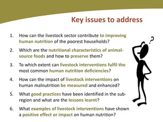 Mainstreaming human nutrition in livestock interventions: Lessons learned from a capacity building workshop for the Sahel region