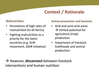 Mainstreaming human nutrition in livestock interventions: Lessons learned from a capacity building workshop for the Sahel region