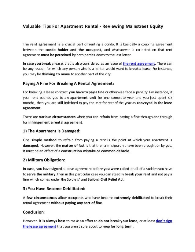 Mainstreet Equity Corp Review  Tips For Apartment Rental