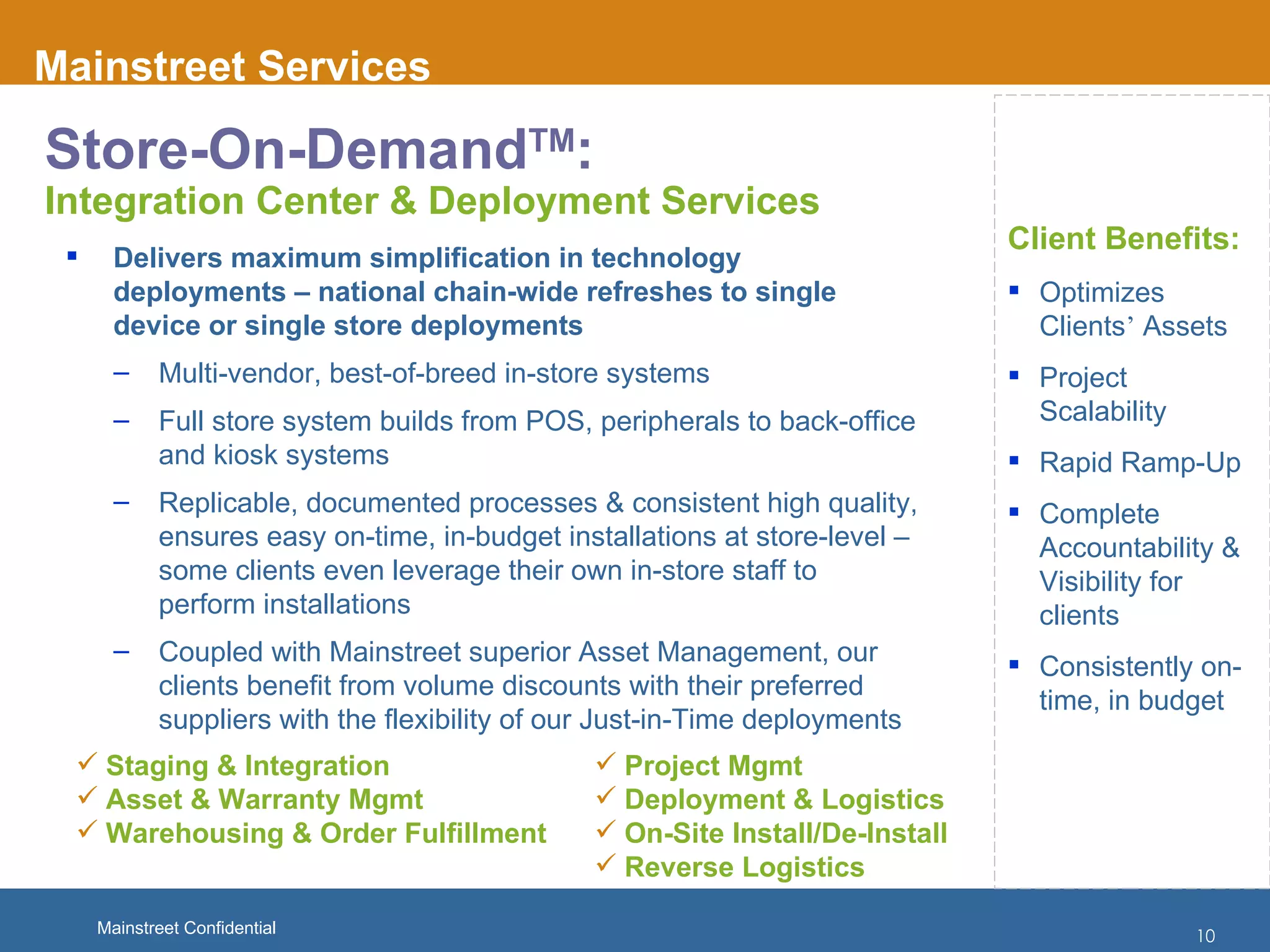 Mainstreet Inc  Capabilities Overview Dec 2011