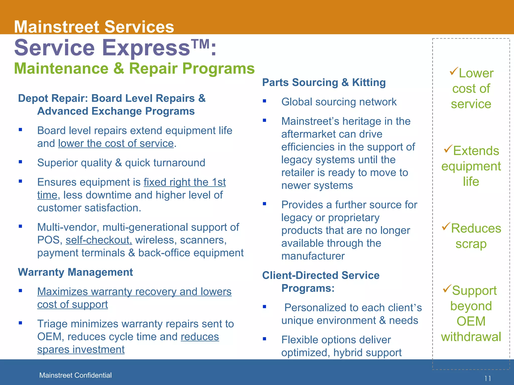 Mainstreet Inc  Capabilities Overview Dec 2011