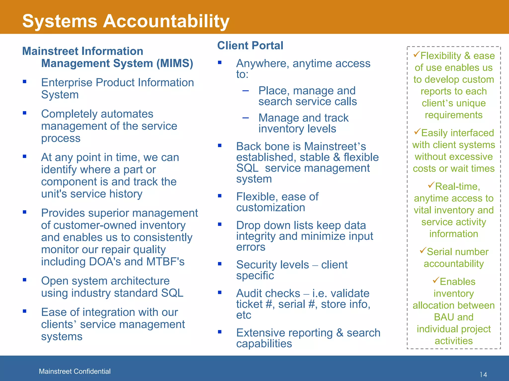 Mainstreet Inc  Capabilities Overview Dec 2011