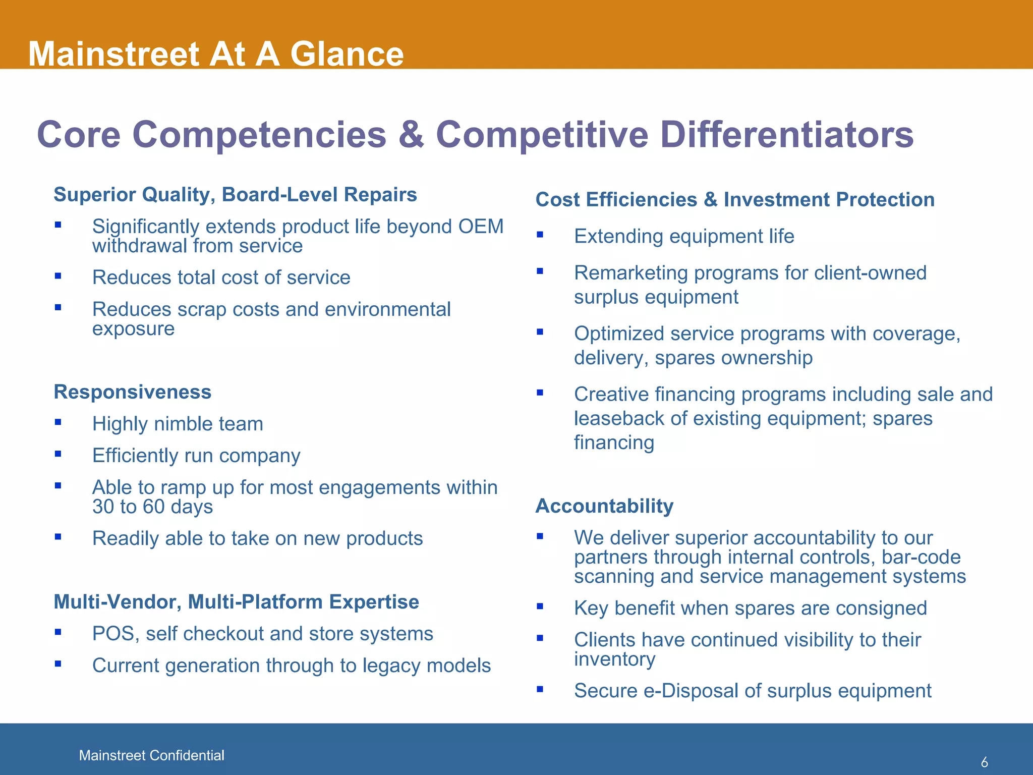 Mainstreet Inc  Capabilities Overview Dec 2011