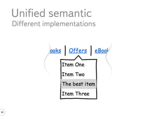 Uniﬁed semantic
     Different implementations




39
 