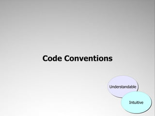 Code Conventions


               Understandable



                         Intuitive
 