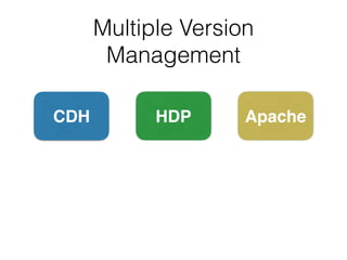 Multiple Version  
Management
CDH HDP Apache
 