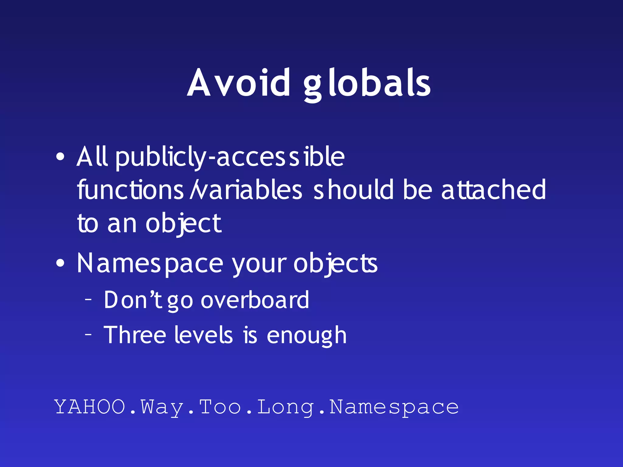 Maintainable JavaScript