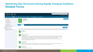 © 2016 IDERA, Inc. All rights reserved. Proprietary and confidential.© 2020 IDERA, Inc. All rights reserved. 20
Maintaining Data Governance During Rapidly Changing Conditions
Related Terms
 