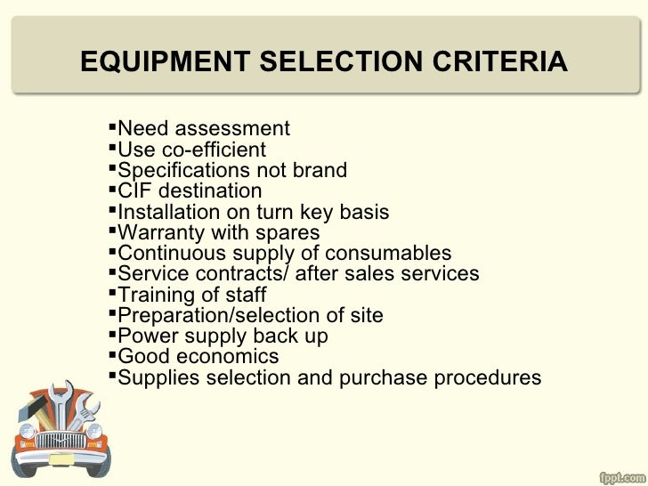 Maintaining equipment