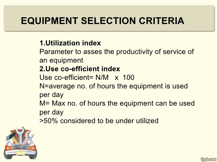 Maintaining equipment