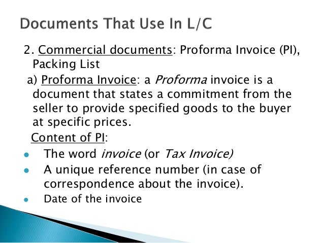pi proforma invoice