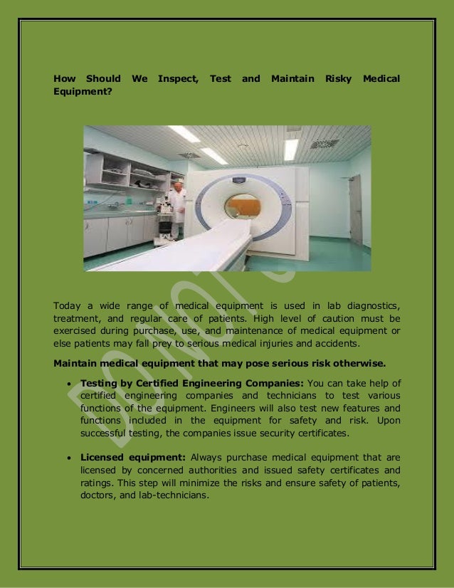 Maintain Medical Equipment