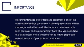 Maintain tools and Equipments TLE Industrial Education pdf | PDF