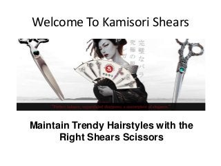 Welcome To Kamisori Shears
Maintain Trendy Hairstyles with the
Right Shears Scissors
 