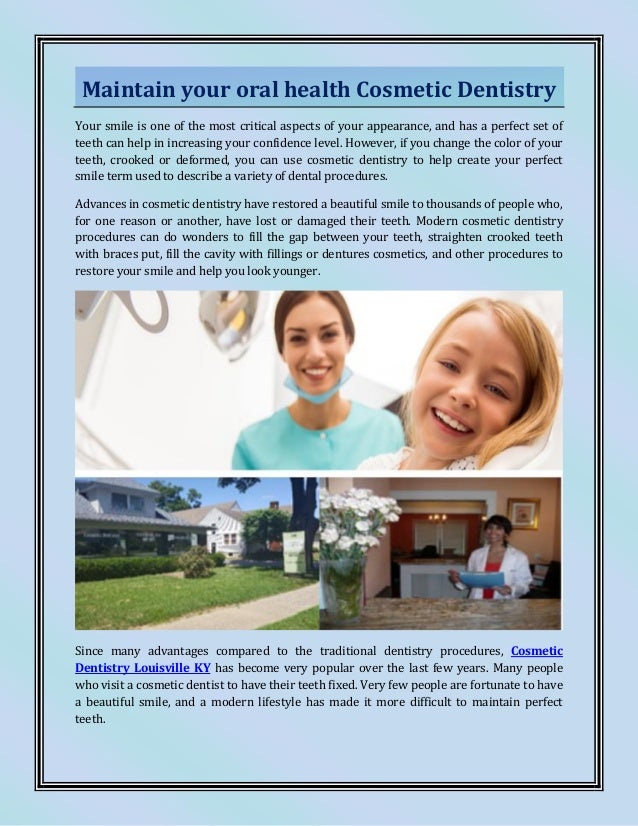Maintain Your Oral Health Cosmetic Dentistry