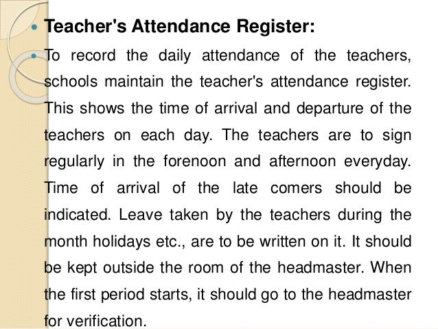 maintenance of school records school attendance records