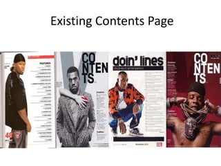 Existing Contents Page
 