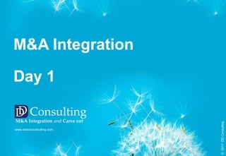 M&A Integration
Day 1
www.ddavisconsulting.com
©2017DDConsulting
DD Consulting
M&A Integration and Carve out
 