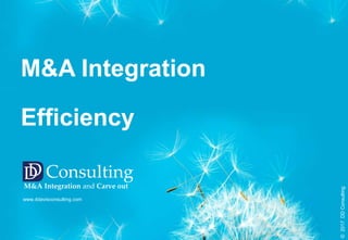 M&A Integration
Efficiency
www.ddavisconsulting.com
©2017DDConsulting
DD Consulting
M&A Integration and Carve out
 