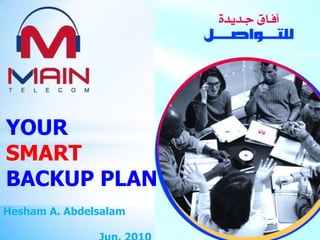 YOUR  SMART BACKUP PLAN Hesham A. Abdelsalam Jun. 2010 
