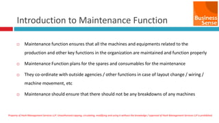 A Quick Guide to Maintenance Function | PDF
