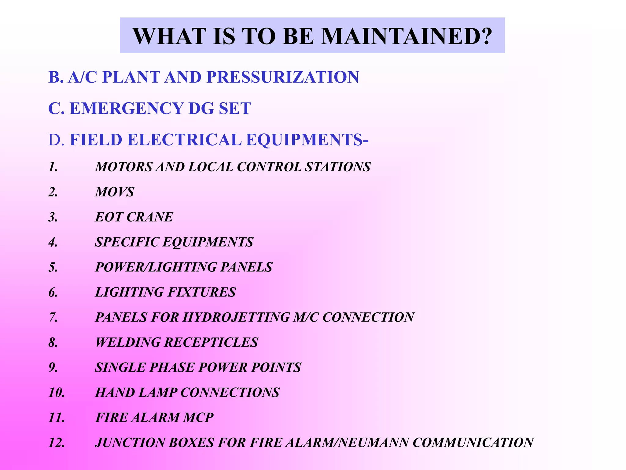 Basics of Electrical Engineering & Maintenance Practices | PPT