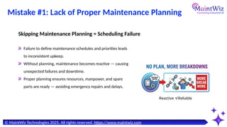 Defining Maintenance Problem Avoiding Pitfalls: The 7 Biggest Maintenance Mistakes Plant Managers ...